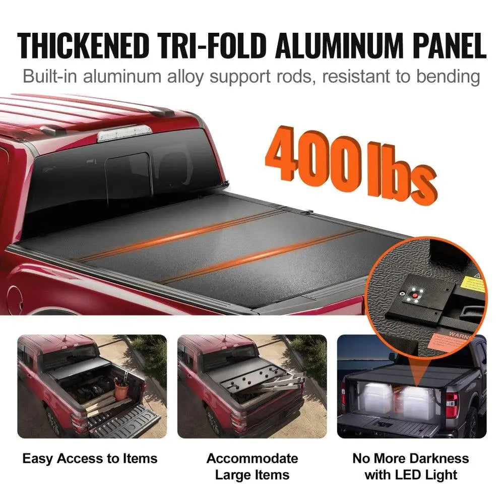 Tri-Fold Truck Bed Tonneau Cover for 2016-2023 Toyota Tacoma 5FT