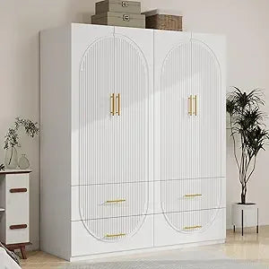 Ljustra Armoires Wardrobe Closet 74" High with 2 Doors and 2 Drawers