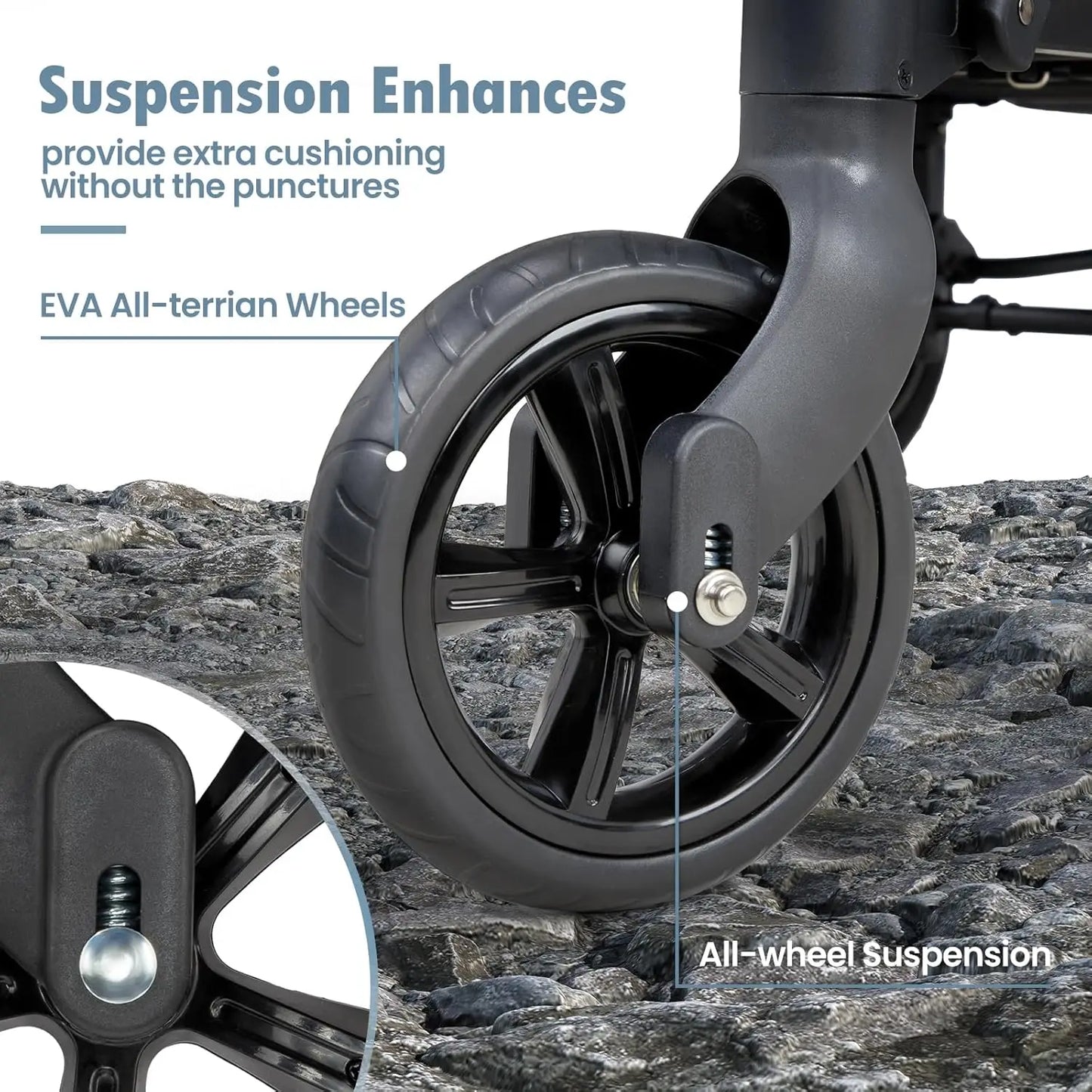 Wagon Stroller for 2 Kids Foldable All-Terrain with Canopy and Organizer