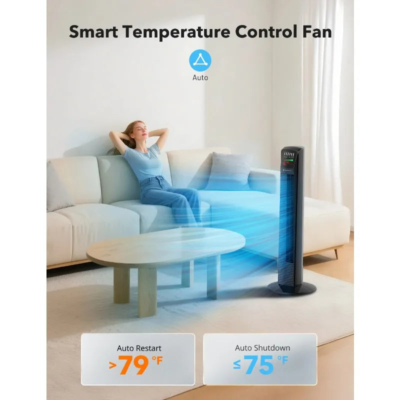 Ljustra Tower Fan for Home 36 inch Oscillating Remote Control Quiet Fan