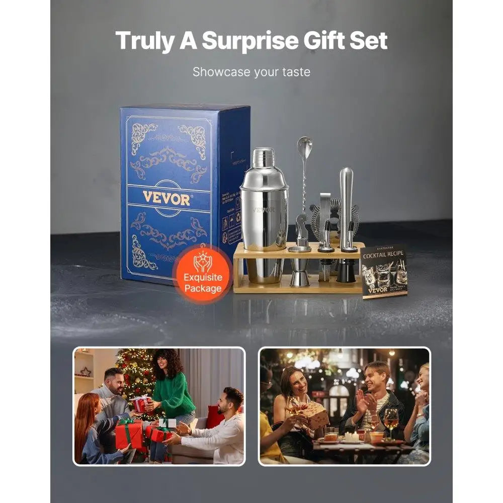 Stainless Steel 10 Piece Cocktail Shaker Set Bartender Tools Kit