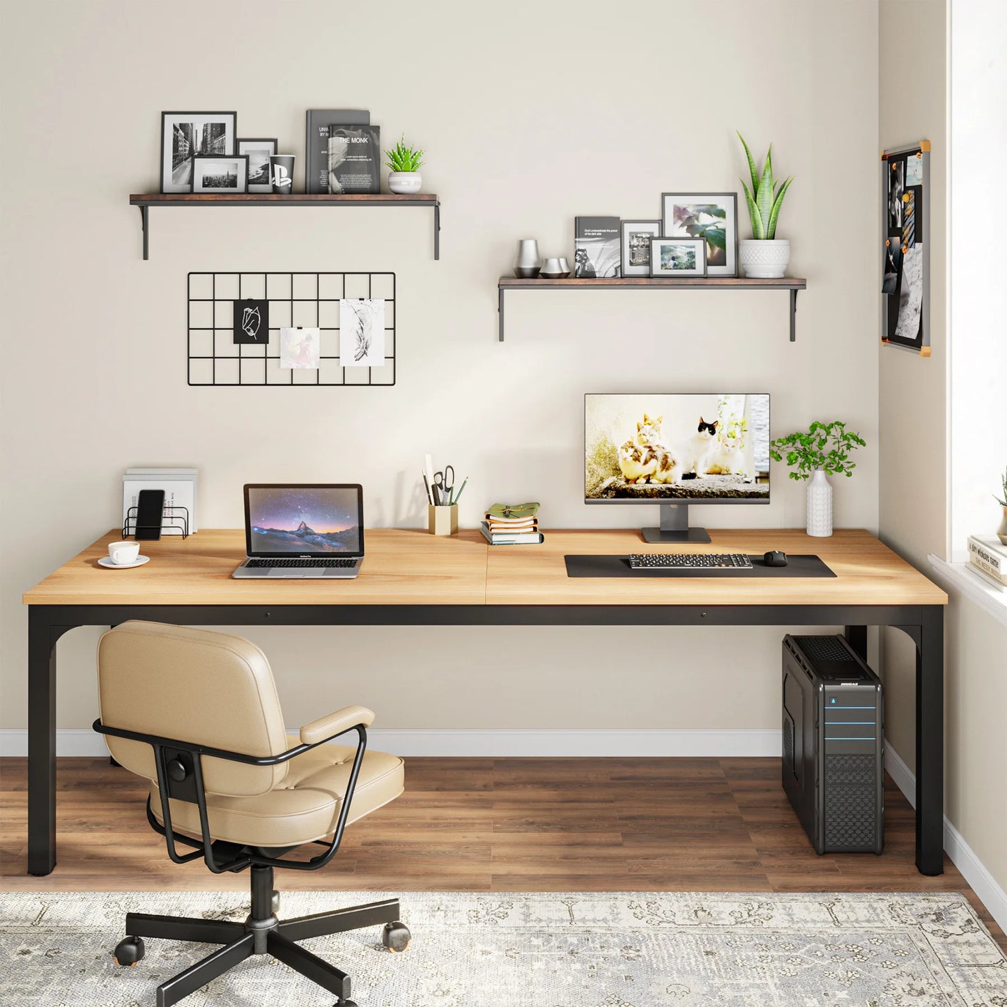 Ljustra 78.7 Inch Extra Long Computer Desk for Home Office Workstation