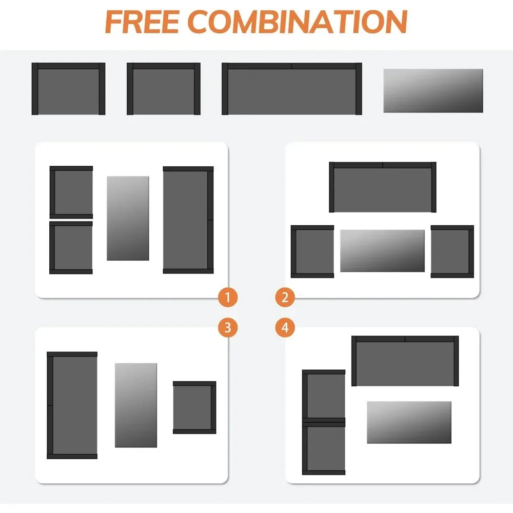 Ljustra 4-Piece Patio Furniture Set Wicker Rattan Sofa Coffee Table