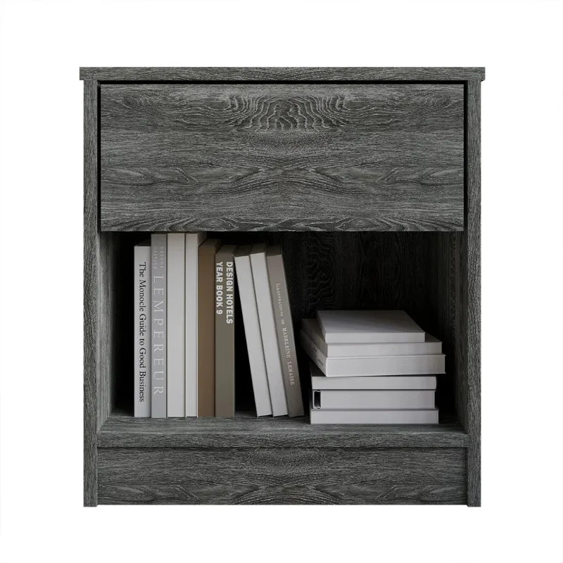 Versatile Wood Side Table Minimalist Nightstand with Drawer for Living Room