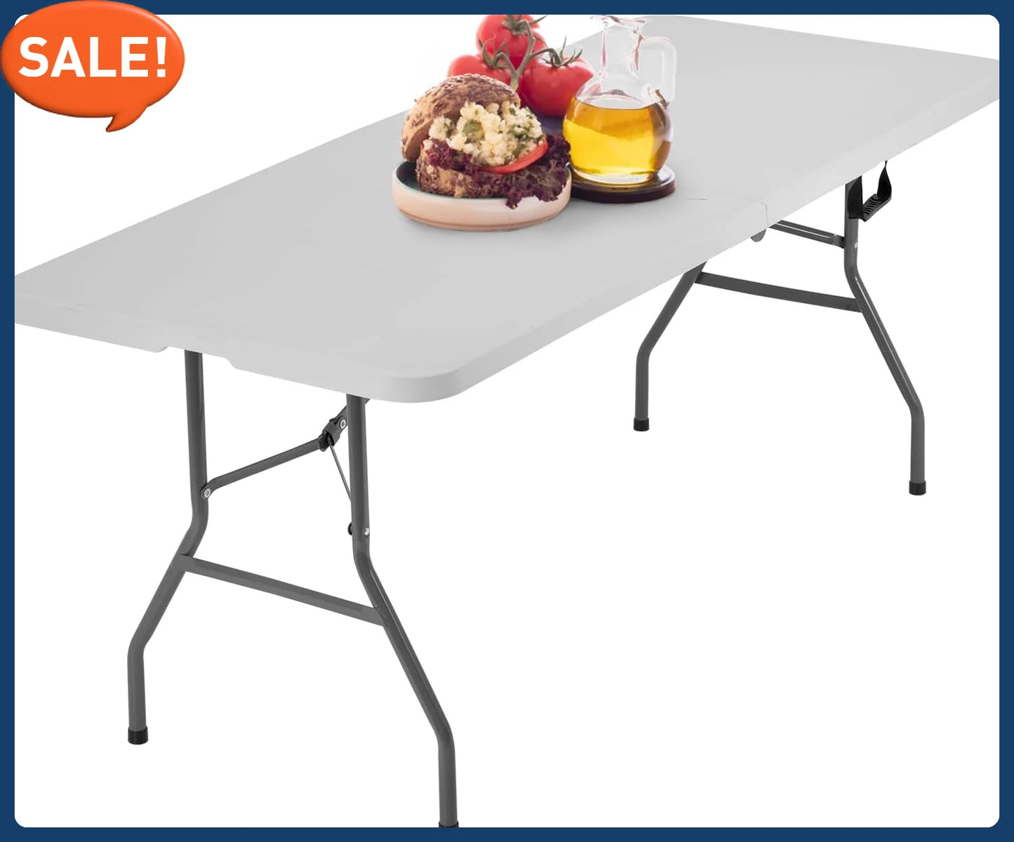 6FT Folding Picnic Table Portable Camping Table for Events Parties