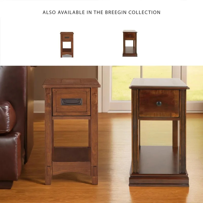 Ljustra Traditional Wooden Chair Side End Table for Living Room