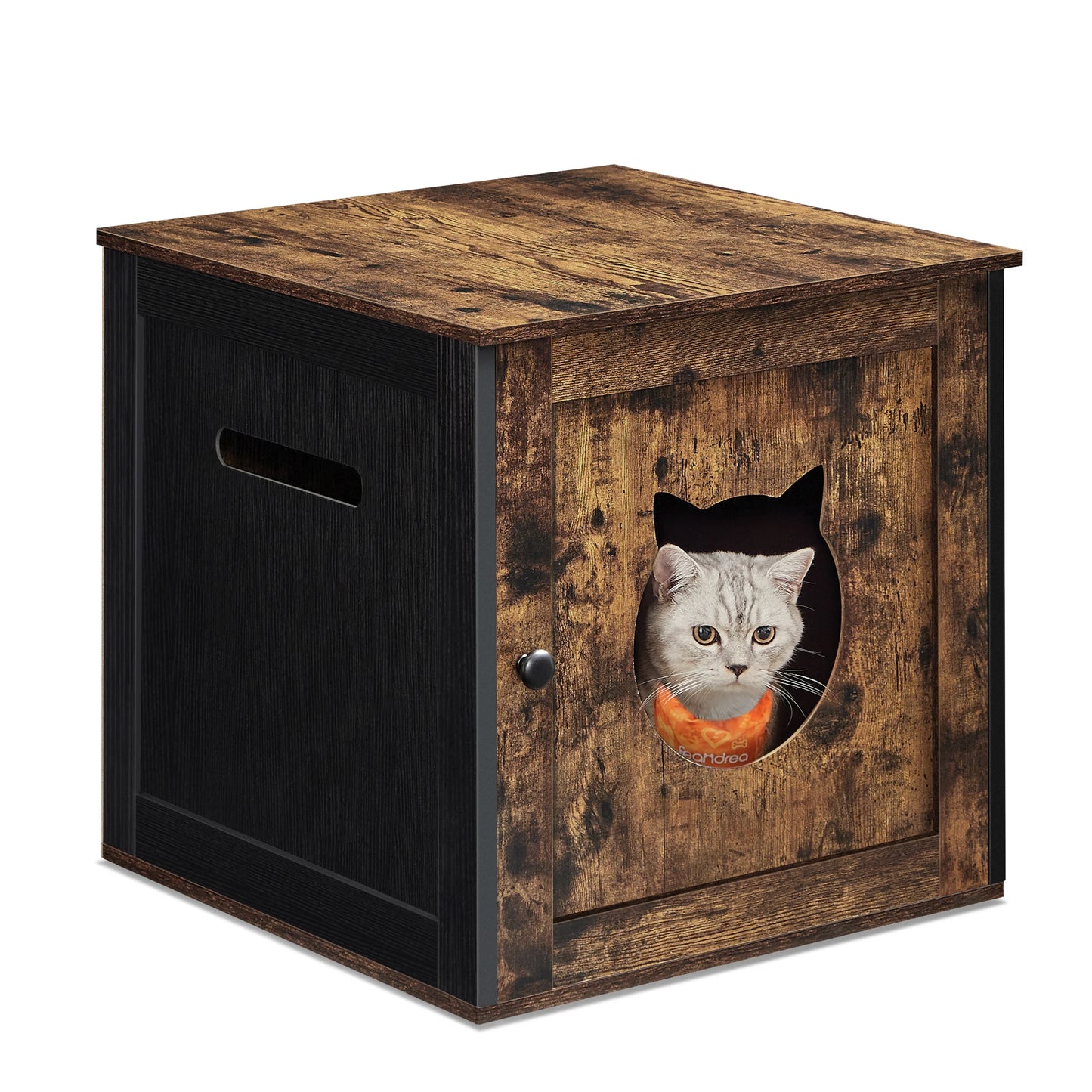 FEANDREA Cat Litter Box Furniture Indoor Cat House End Table Enclosure