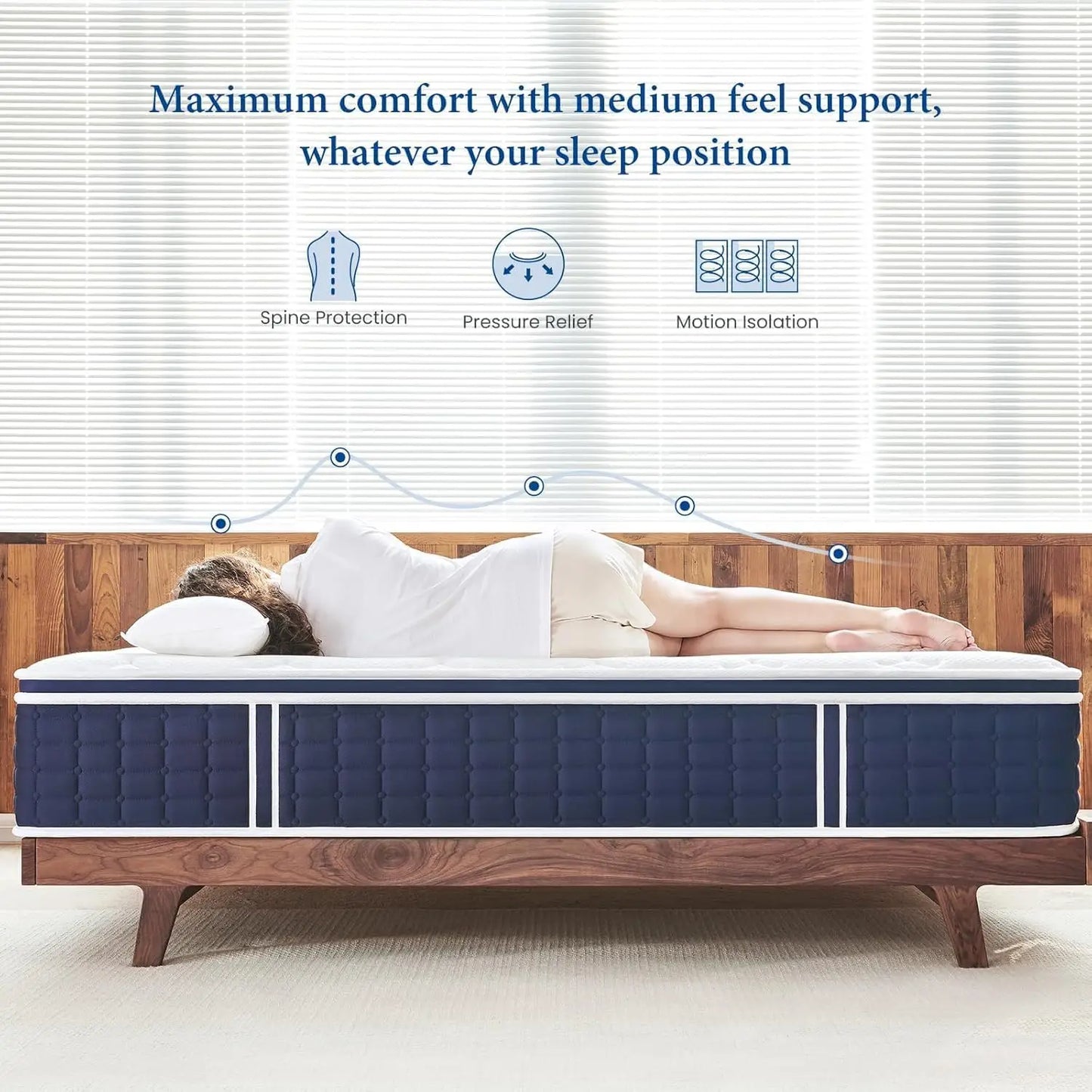 Ljustra Hybrid California King Mattress in a Box Medium Feel