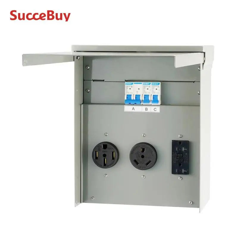 SucceBuy RV Power Outlet Box 20A 30A 50A Temporary Power 125V 250V