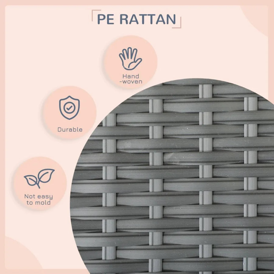 Ljustra Wicker Dog House Outdoor Canopy Rattan Bed Waterresistant Cushion