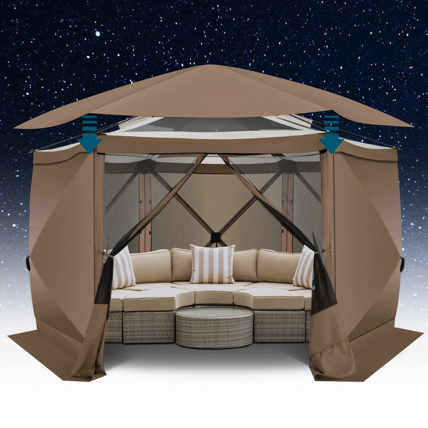Ljustra Pop Up Gazebo Screen Tent 12x12 Camping with Removable Roof