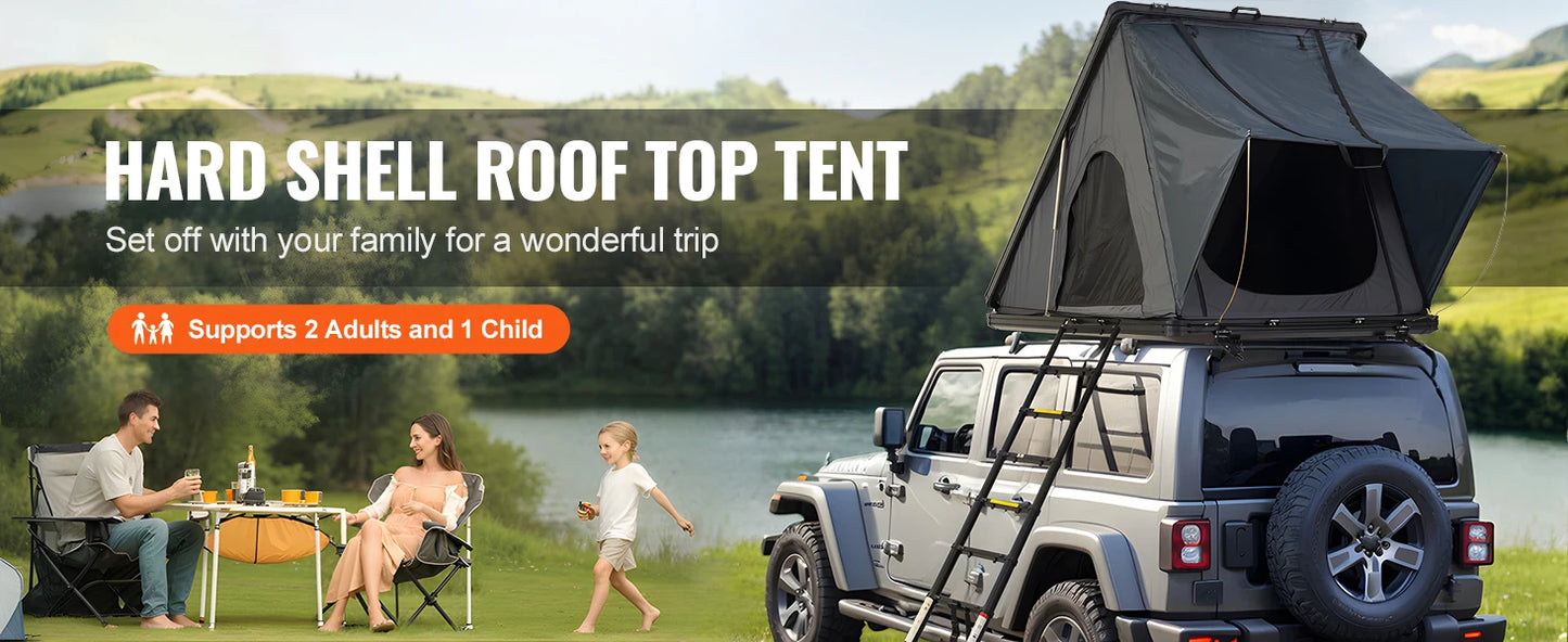 Ljustra Hard Shell Rooftop Tent with Ladder Waterproof for Jeep Van Truck