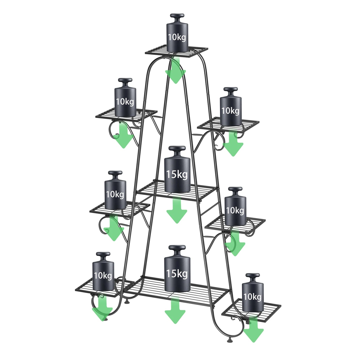 9 Tier Metal Plant Stand Indoor Outdoor Flower Shelf Display Rack
