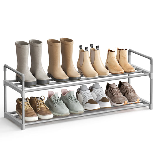 Ljustra 2-Tier Shoe Rack Organizer Metal Storage Shelf for 10 Pairs