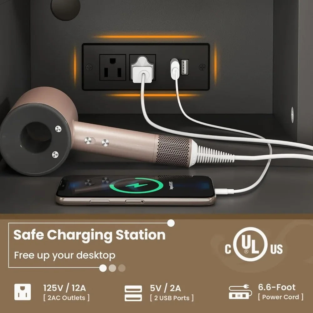 Makeup Vanity Desk with Sliding Mirror Jewelry Organizer and 5 Drawers