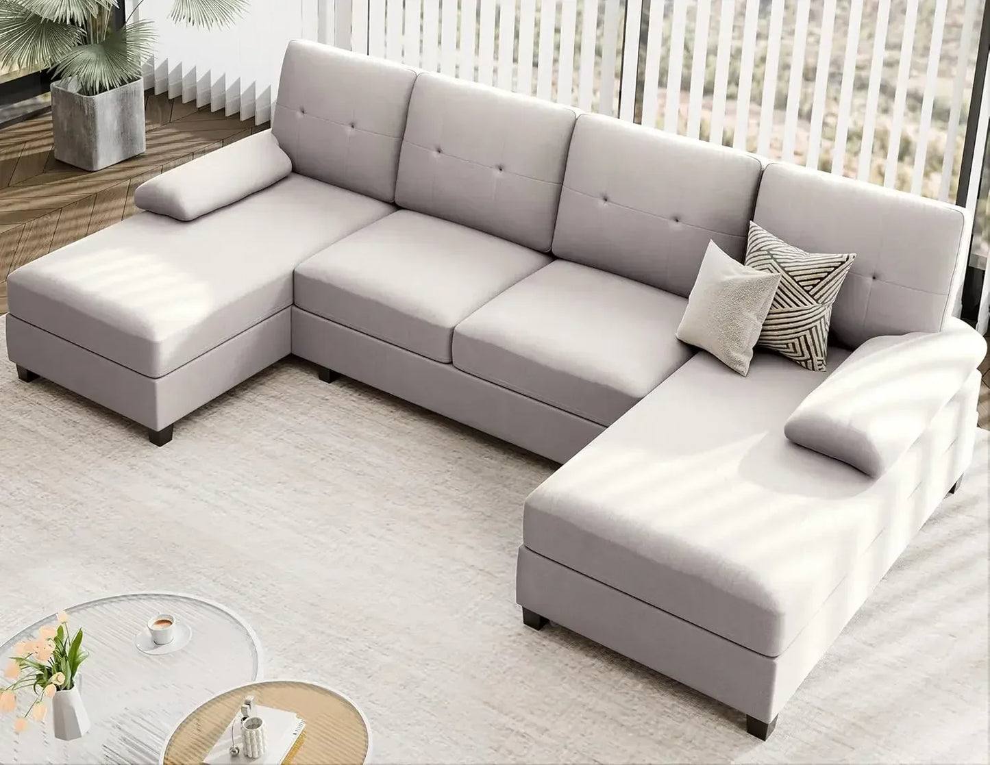 Sectional Sofa U-Shaped Couch for Living Room Furniture Set Clearance