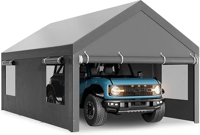 Heavy Duty 12x20 ft Carport Canopy Portable Garage with Removable Walls