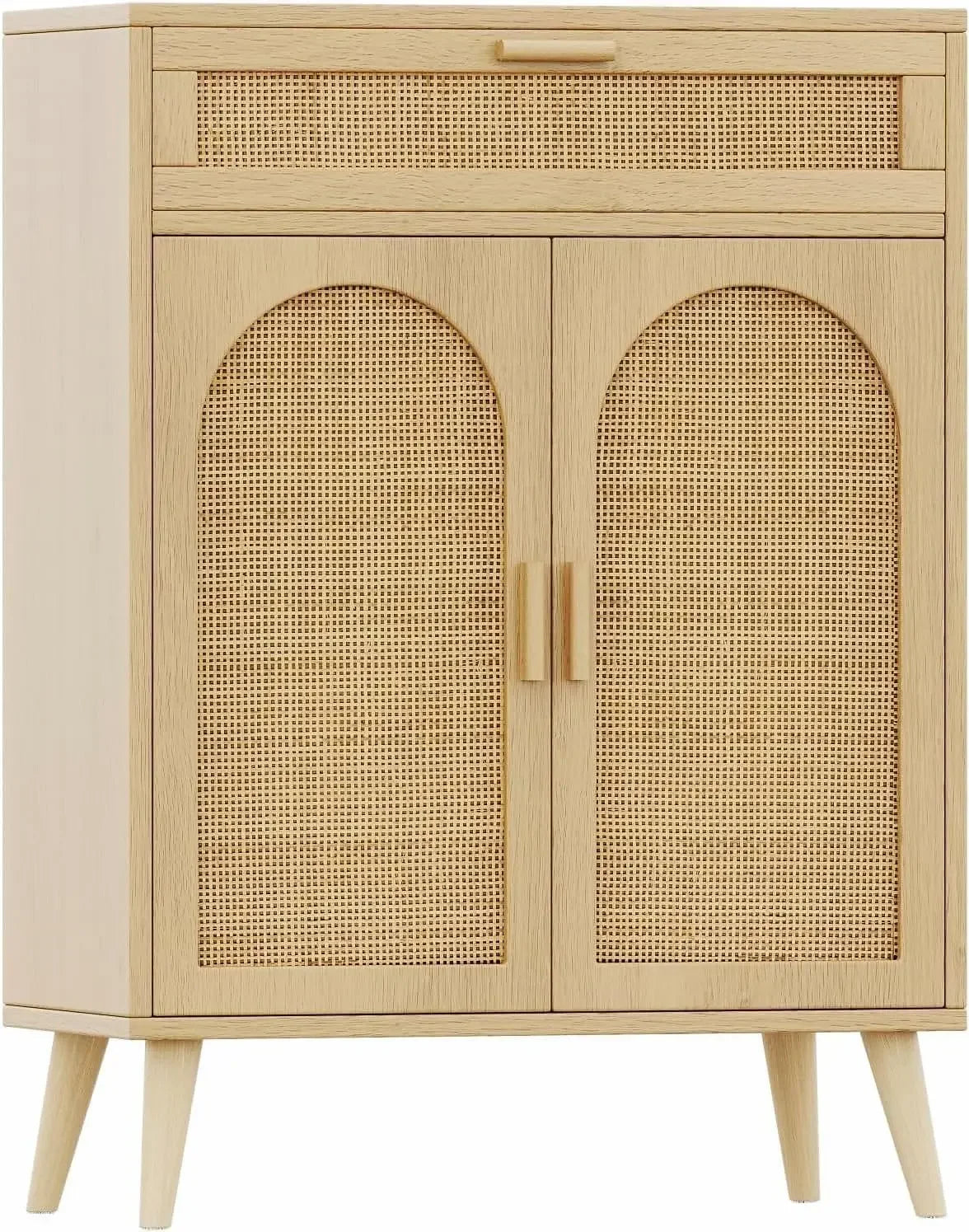 Rattan Storage Cabinet Buffet Sideboard Coffee Bar Accent Floor Cabinet