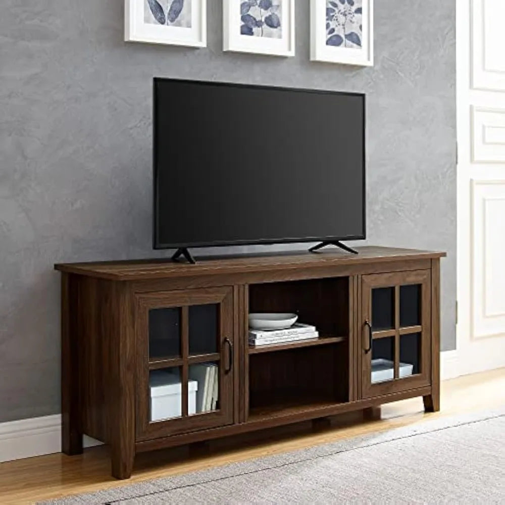 Dakota Modern Farmhouse TV Stand for TVs up to 65 Inches Dark Walnut