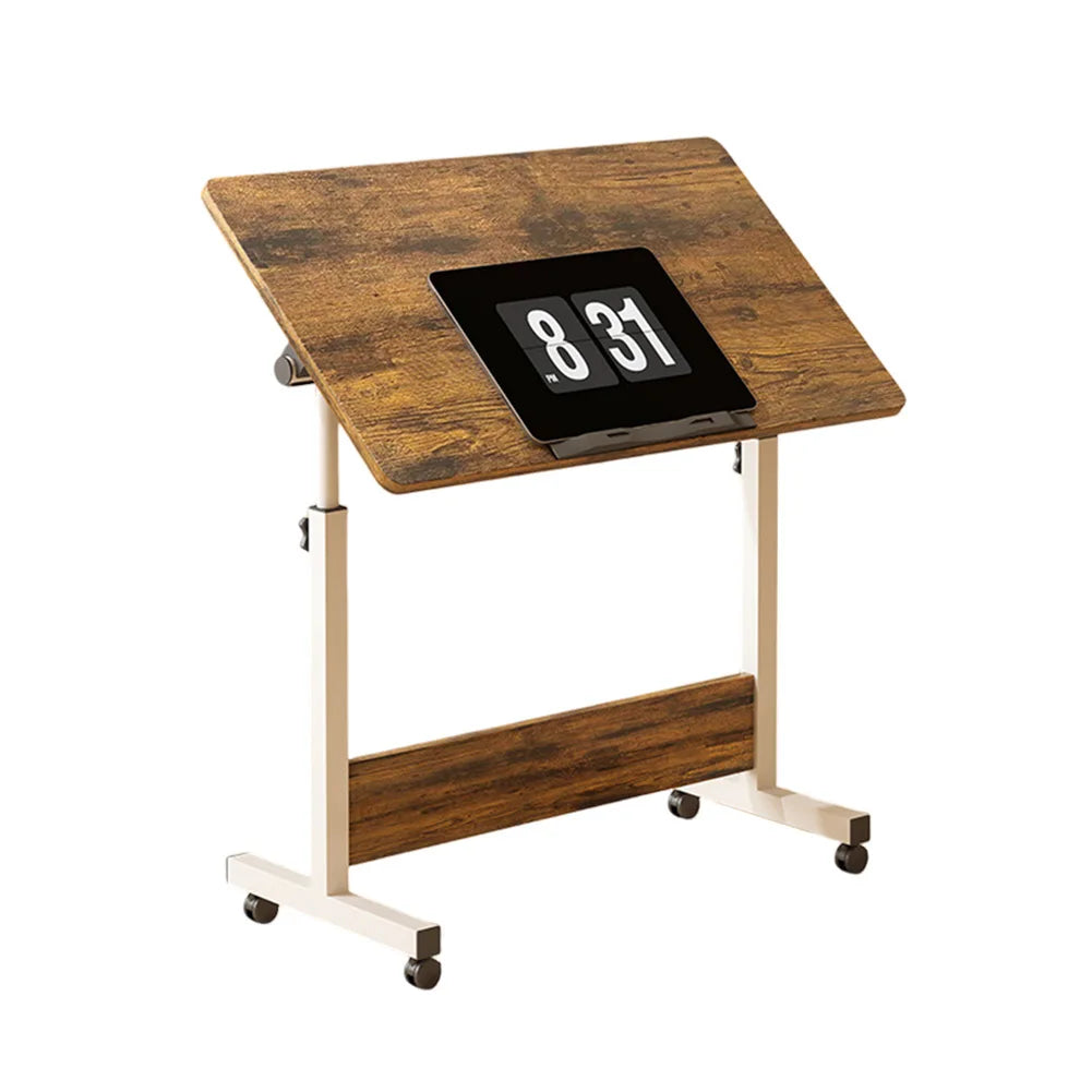 Small Standing Adjustable Height Mobile Desk with Wheels for Home Office