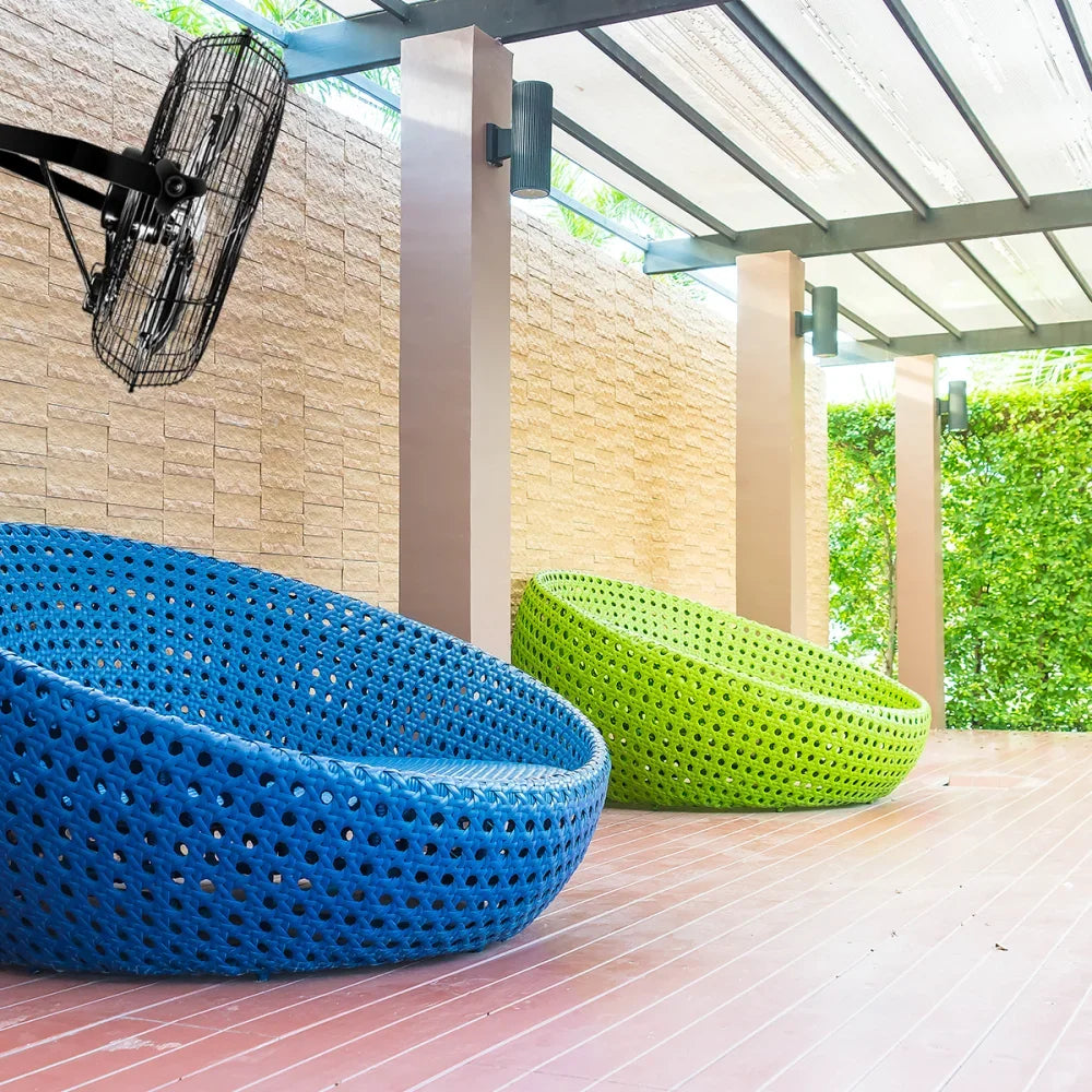 Black Industrial Wall Mount Fan High Velocity 3 Speed Quiet Air Circulation