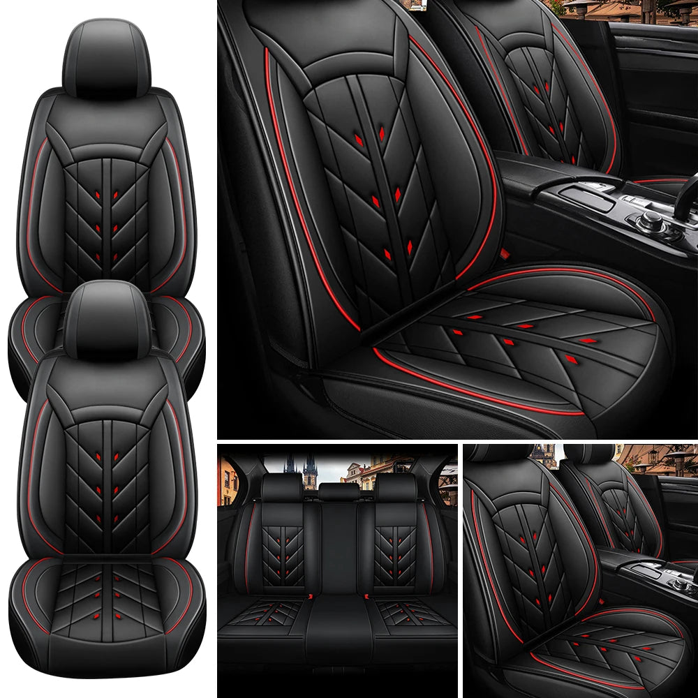 5-Seater Universal Car Seat Cover Waterproof PU Leather Full Set