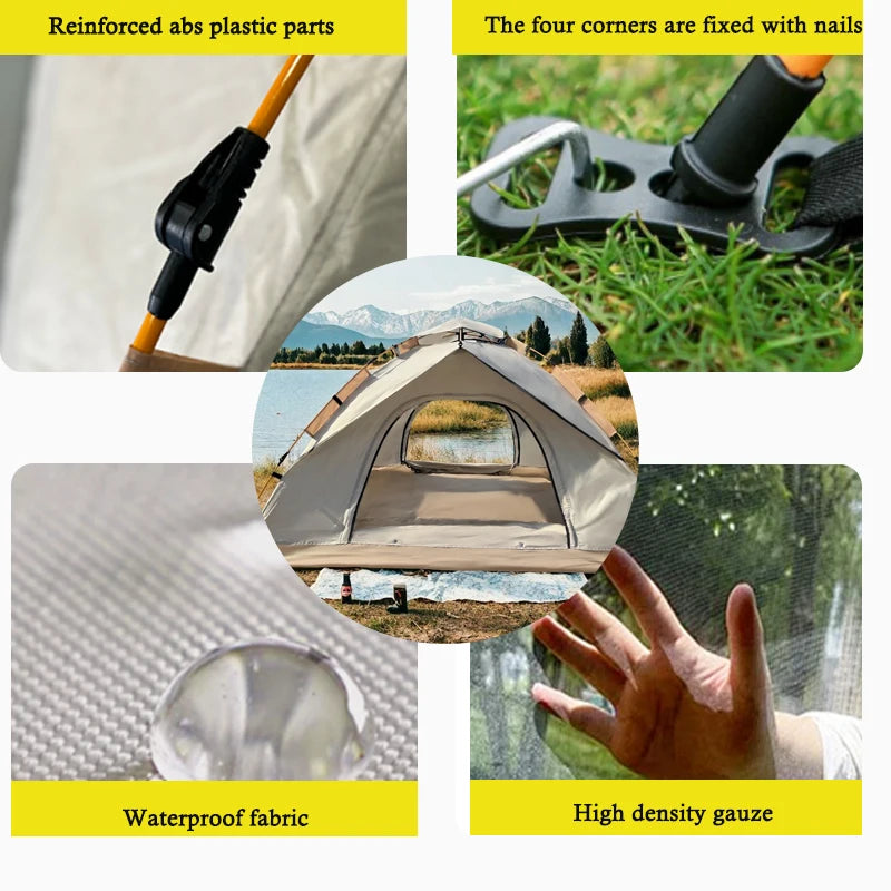 Extra Large 2-4 Person Lightweight Family Tent Quick Setup Picnic