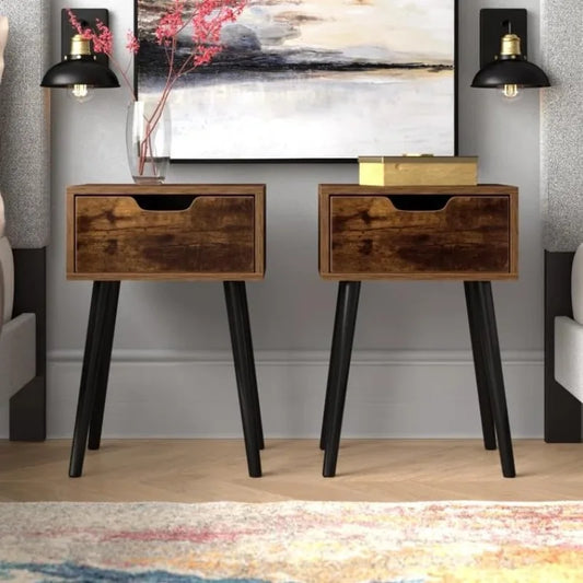 Ljustra Set of 2 Retro Nightstands Mid-Century Modern Furniture