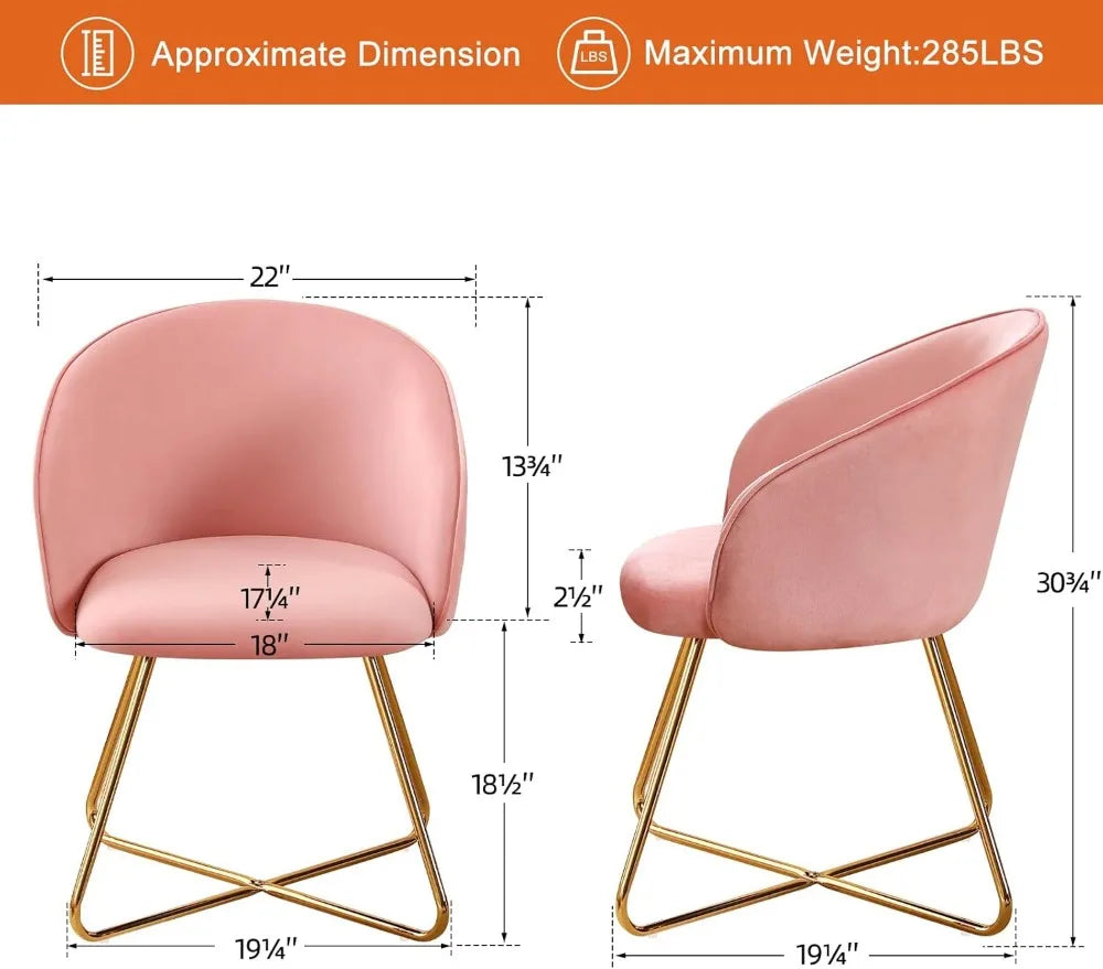 Velvet Vanity Chair Modern Accent Stool Upholstered Makeup Chair