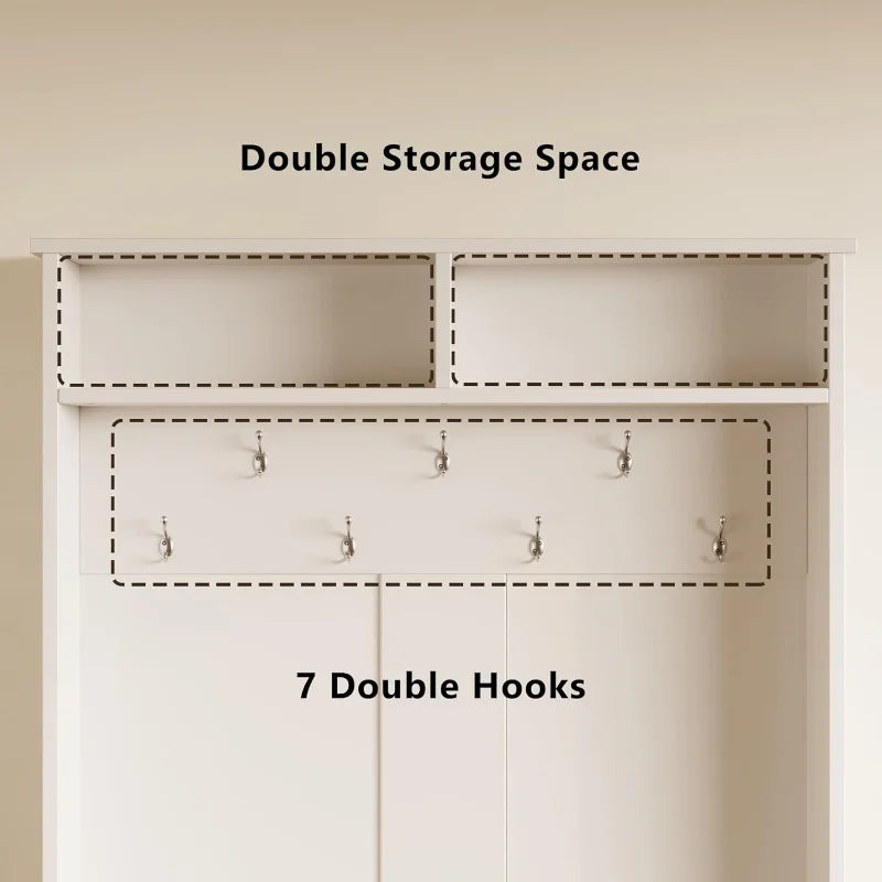 Ljustra Aiho Hall Tree Bench Coat Rack Shoe Storage Entryway Organizer