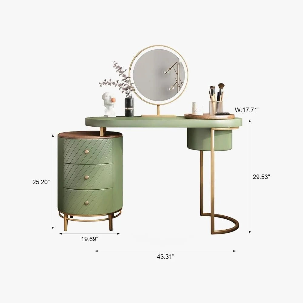 Luxury Vanity Makeup Desk with Mirror and Lights Modern Dressing Table 43"