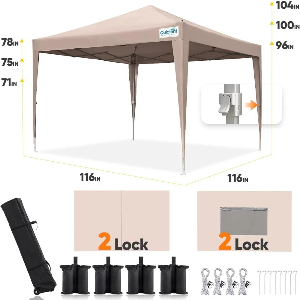 Privacy 10x10 Pop Up Canopy Tent with Sidewalls Easy Setup Outdoor