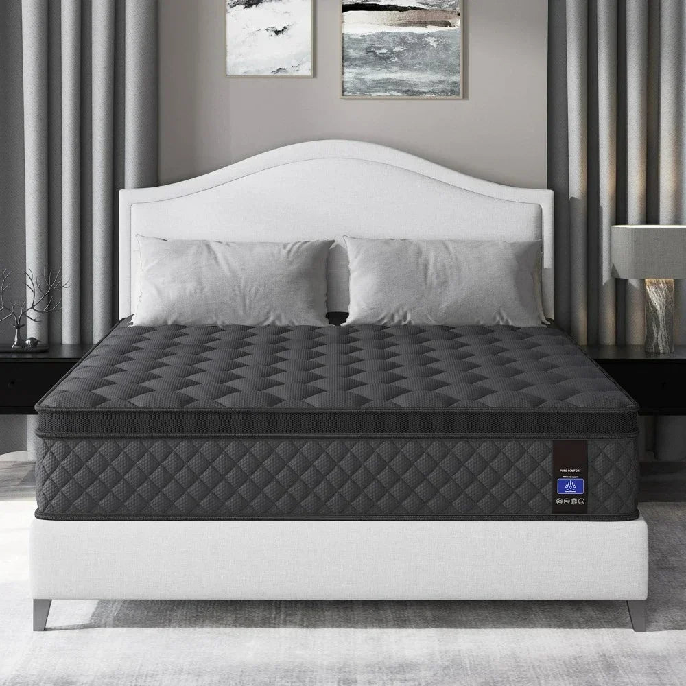 Ljustra Queen Hybrid Mattress Euro Top Medium Firm Support