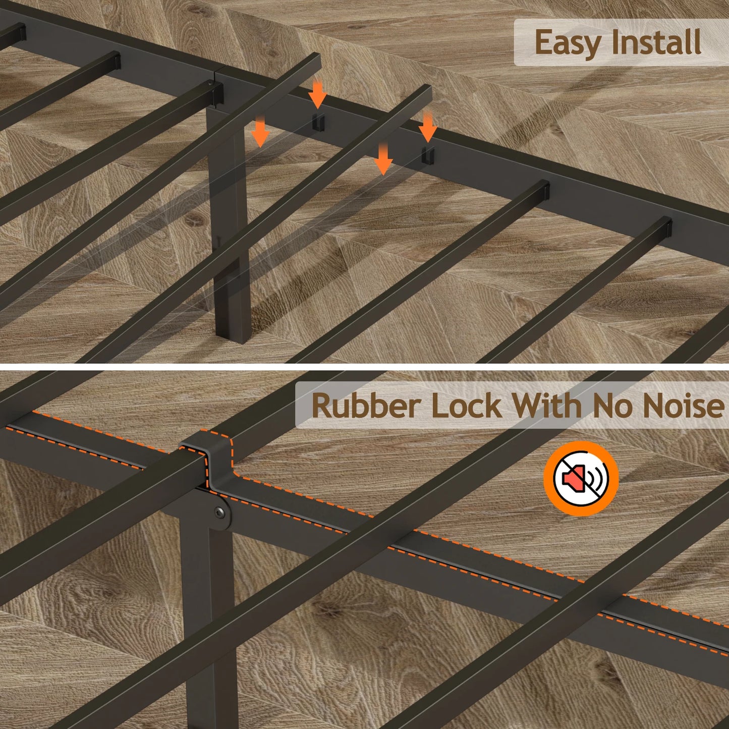 Full Queen Bed Frame with Charging Station LED Lights Storage Headboard