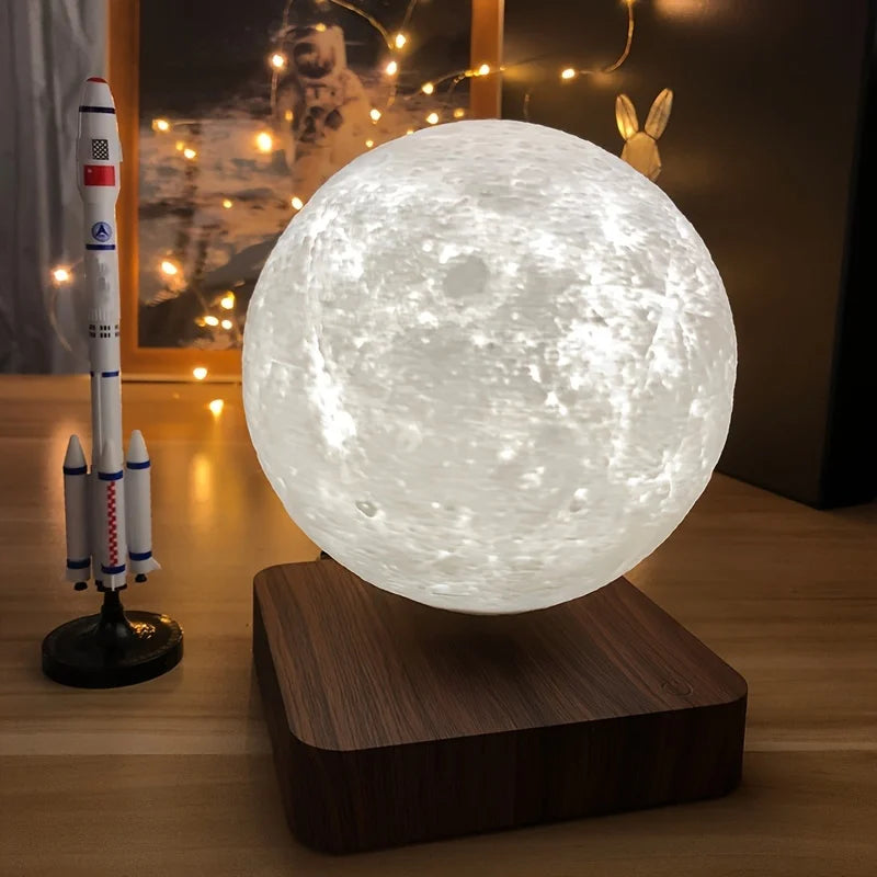 Magnetic Floating Moon Lamp with 3 Color LED Night Light Unique Gift