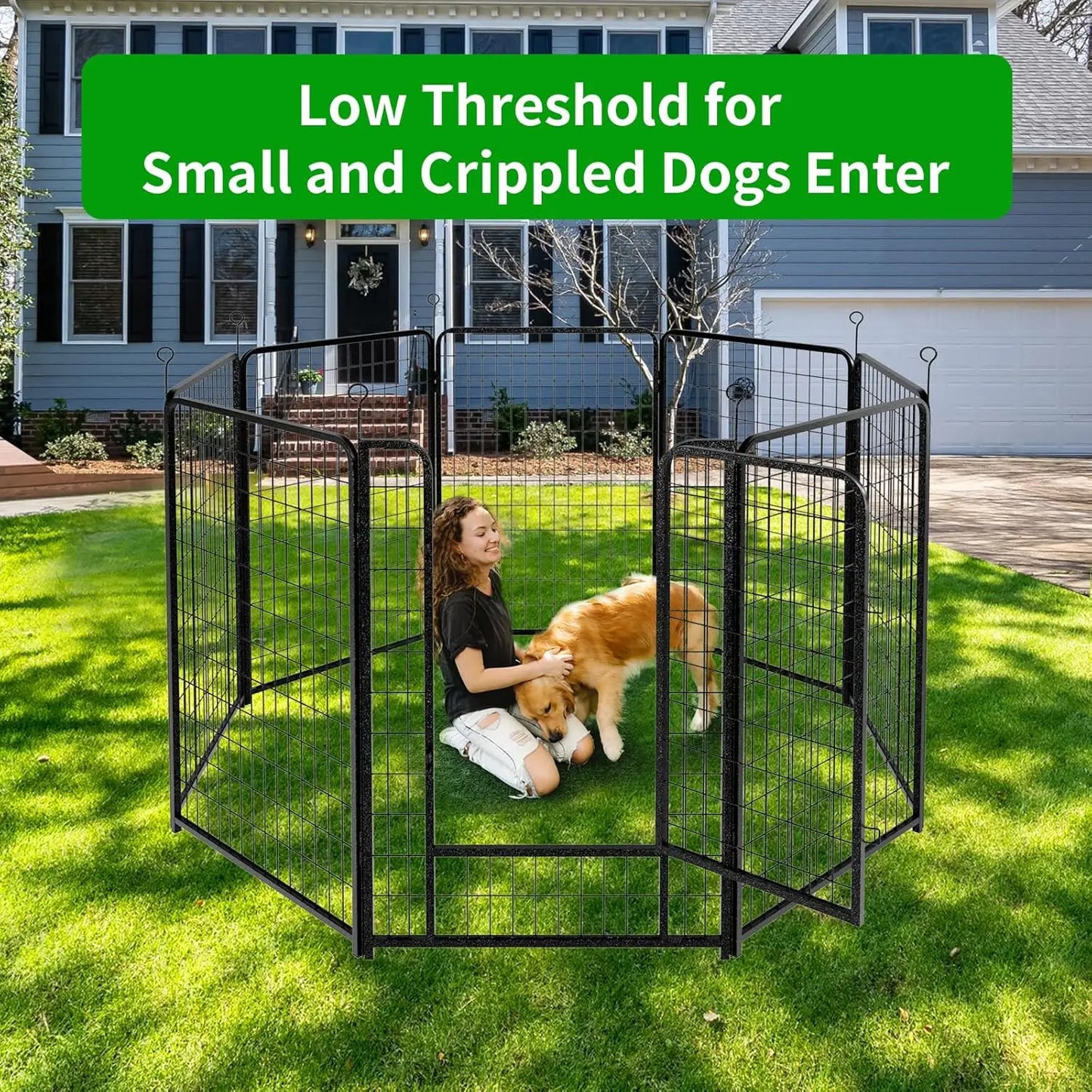Dog Playpen Extra Wide 8 Panels Heavy Duty Portable Outdoor Fence 50"