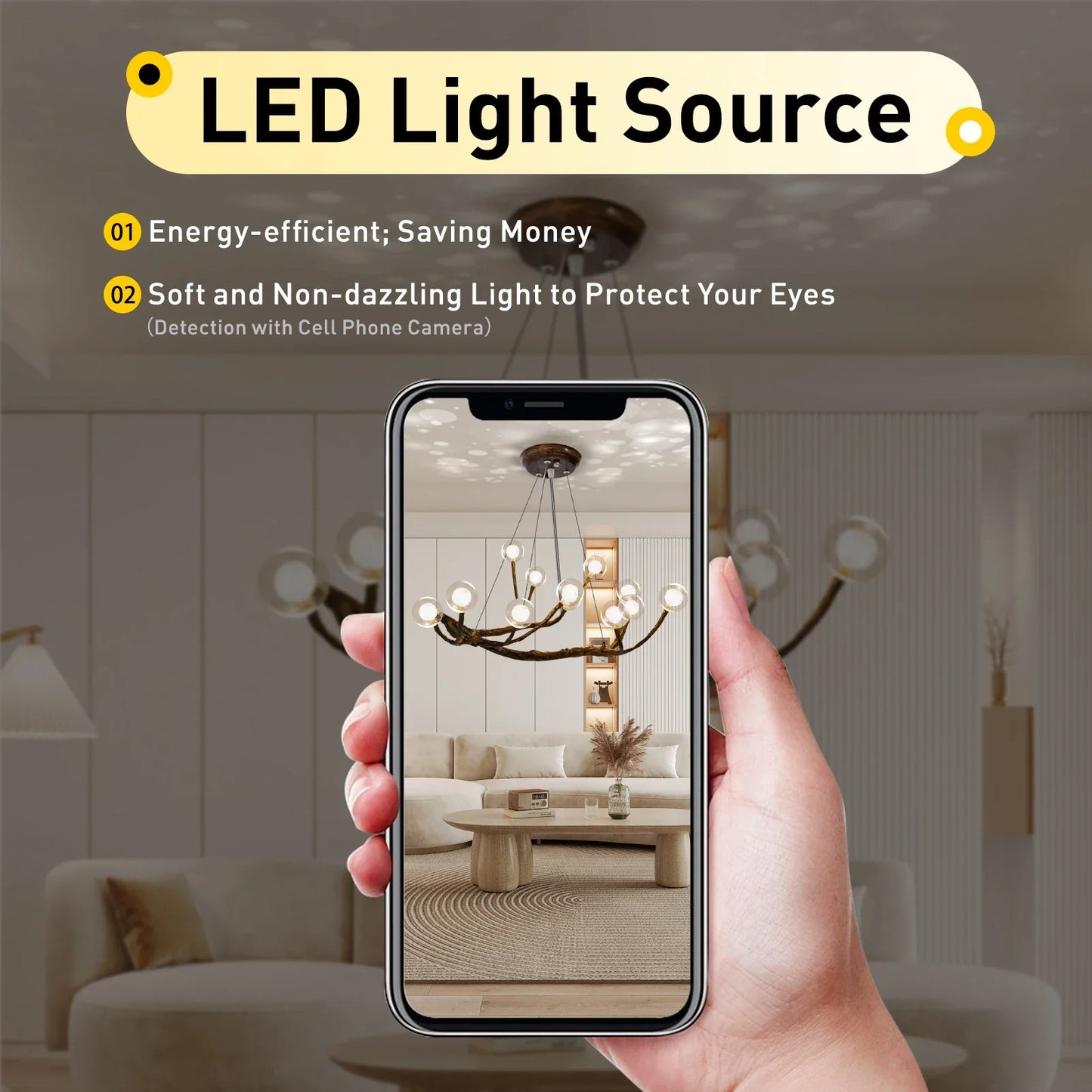 Vintage Rustic Tree Branch Glass Ball Chandelier Nordic Hanging Lamp