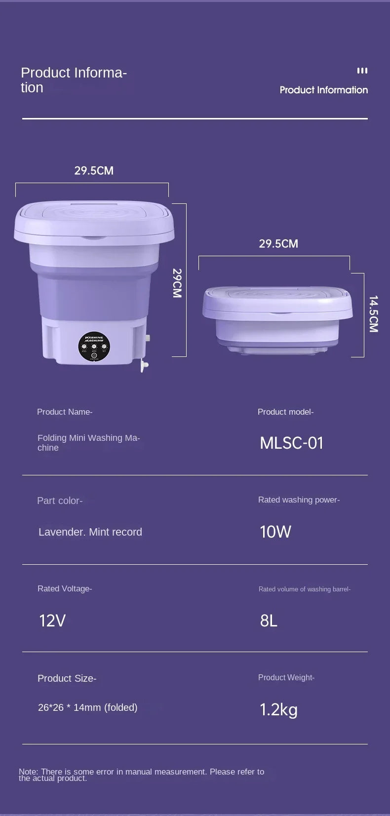 Portable Mini Washing Machine Bucket for Clothes Travel Washer