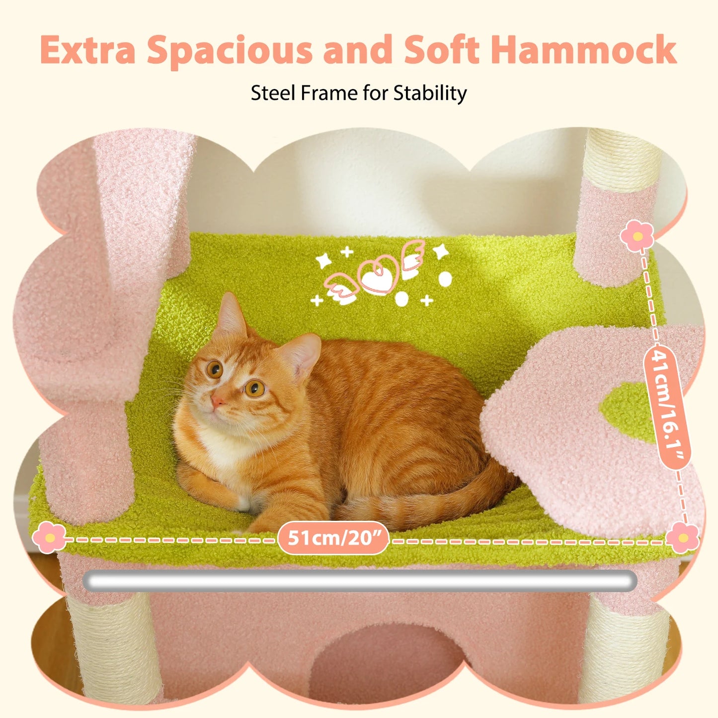 Multi-Level Cat Tree Tower Scratching Posts Hammock Condo Indoor Cats