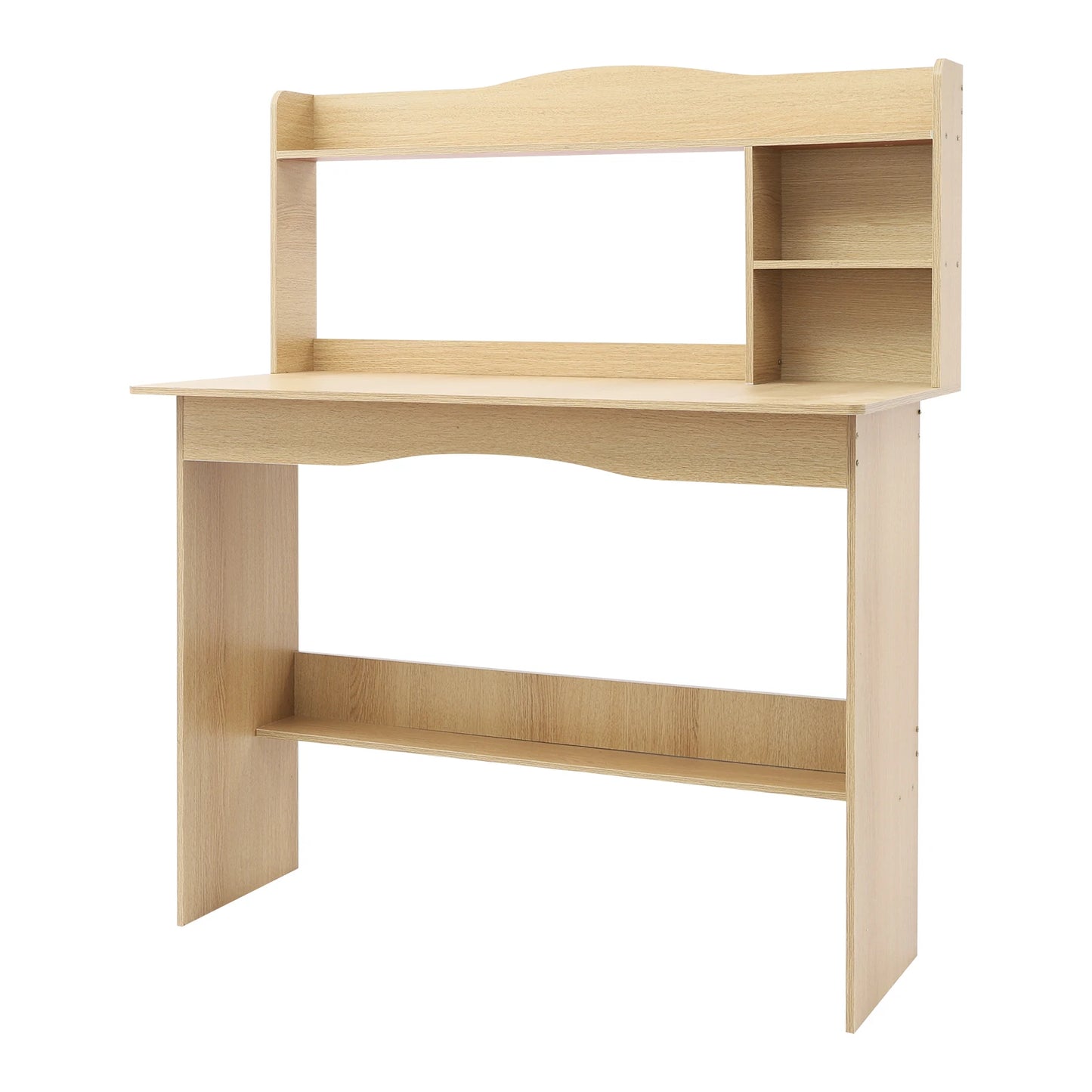 Modern Home Office Desk with Bookshelf Compact Study Desk for Small Spaces