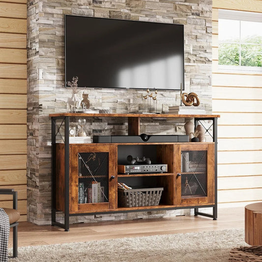 Tall TV Stand for 55 Inch TV Farmhouse Industrial Entertainment Center