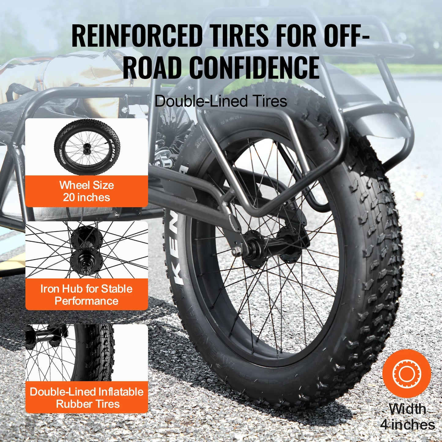 Ljustra Bike Cargo Trailer Heavy-Duty 70 lbs Capacity Compact Storage