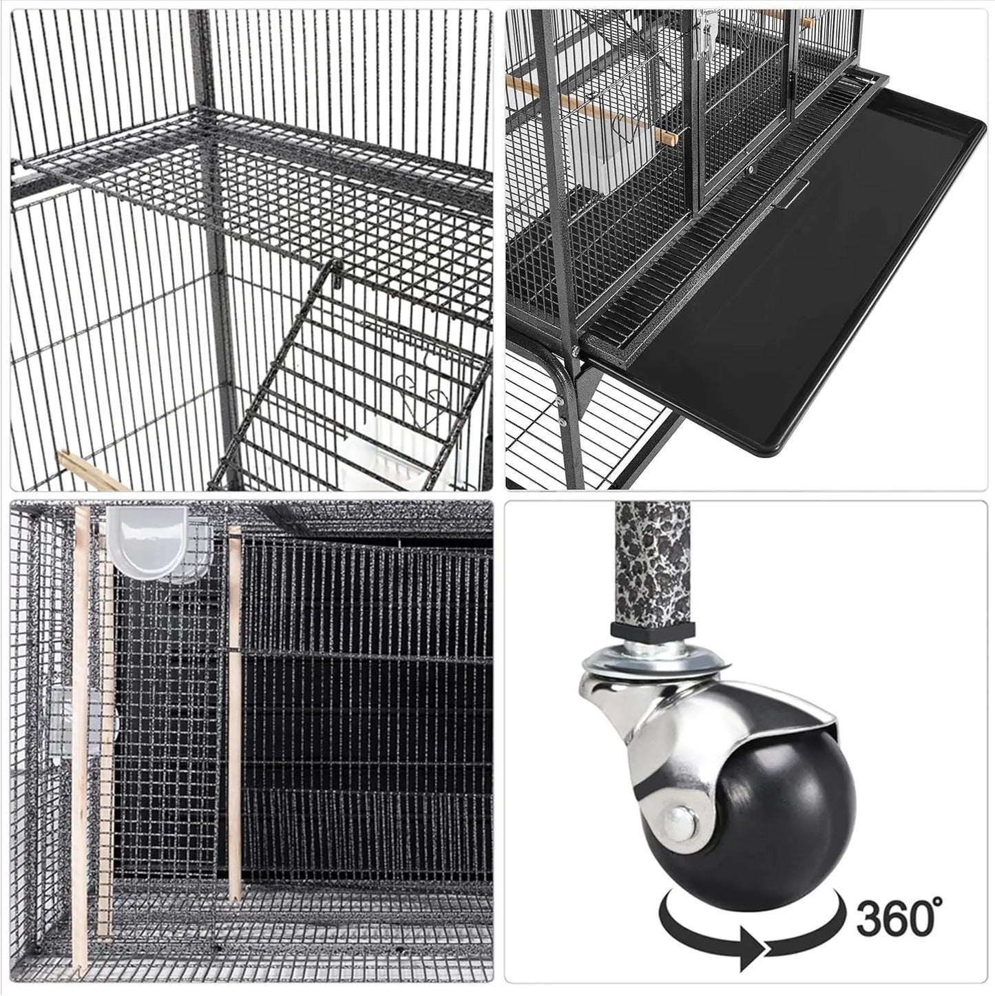 69-Inch Extra Large Bird Cage for Mid-Sized Parrots Cockatiels Conures