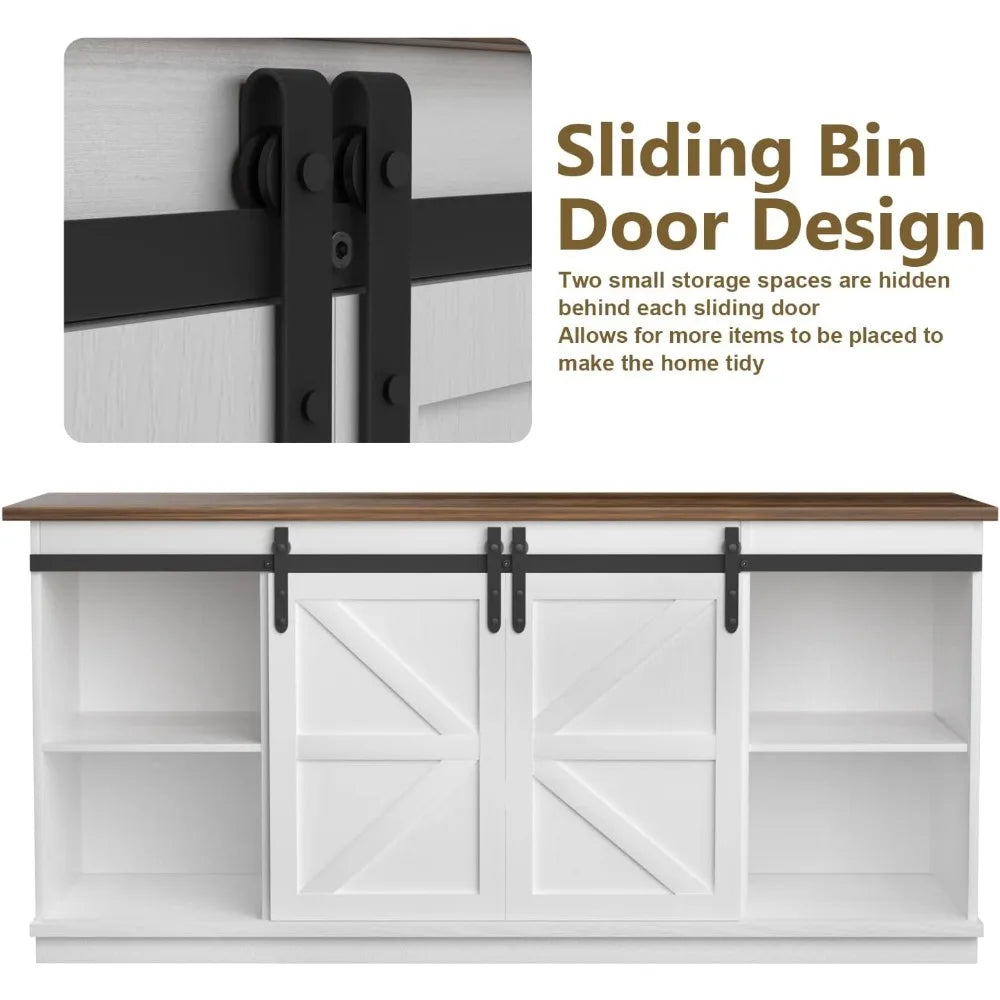 TV Stand for 65 Inch TV Mid-Century Modern Entertainment Center Storage