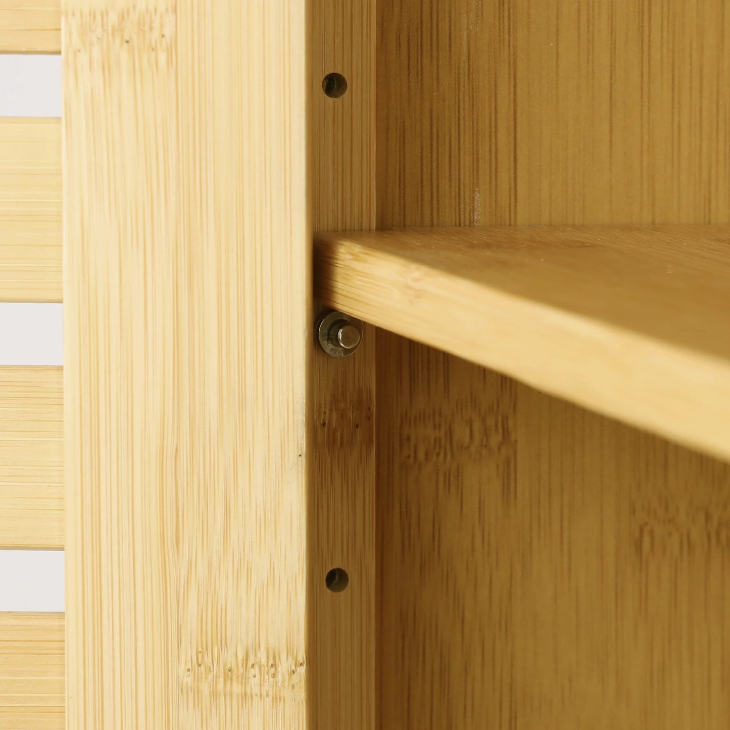 Wall Mounted Bathroom Bamboo Storage Cabinet Medicine Shelf