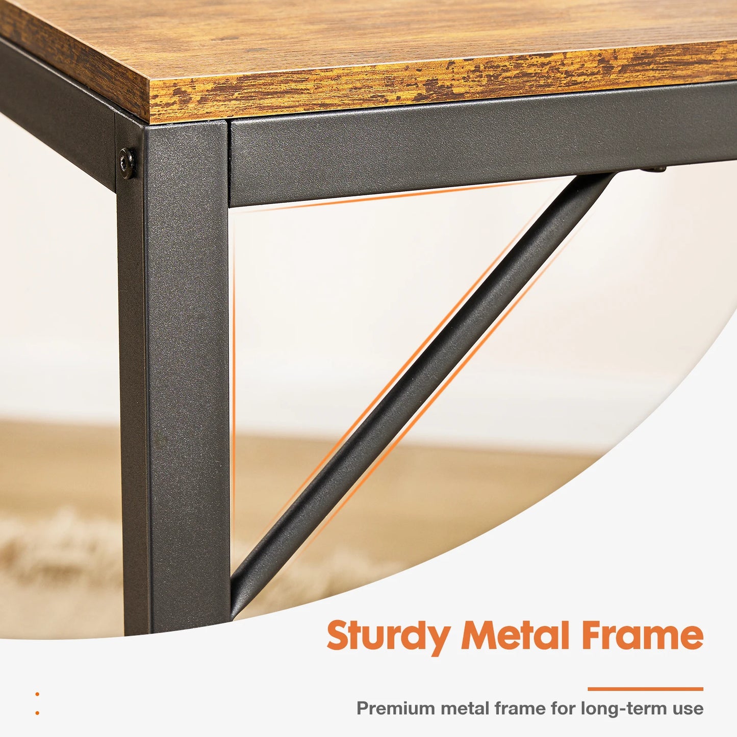 Ljustra 55 Inch Computer Desk With Drawers Home Office Writing Desk