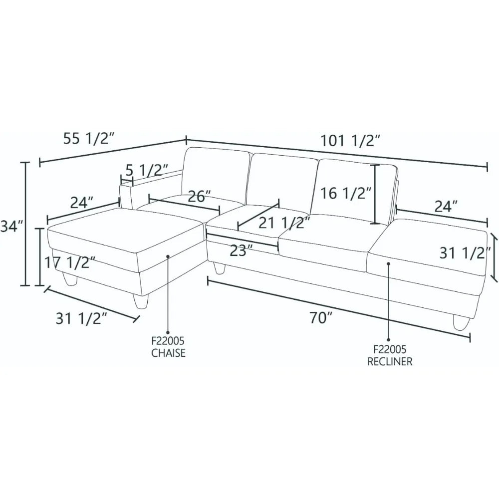 Ljustra Modular Sectional Sofa 4 Seat Convertible Couch Living Room