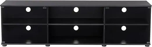 Fiji Black Engineered Wood TV Stand for TVs up to 85 Inches