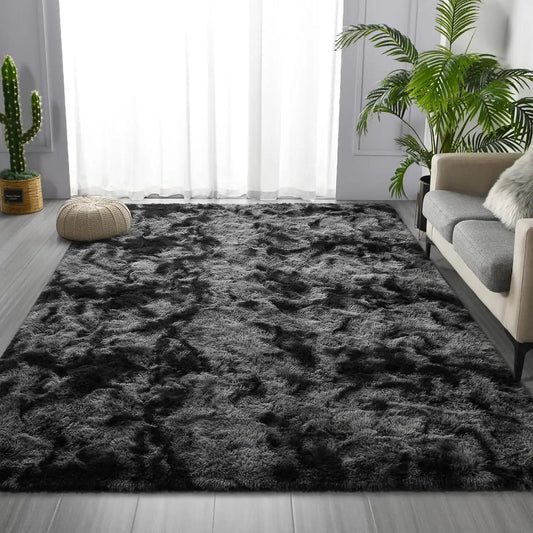 Ljustra Super Soft Plush Tie Dye Velvet Rug for Living Room Bedroom