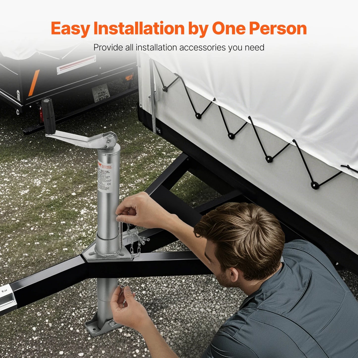 Ljustra Heavy-Duty A-Frame Trailer Jack 2000 lbs 14.2" Vertical Lift